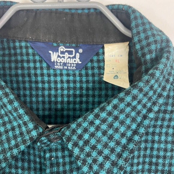 VTG Woolridge Green and Black Small Checked Button Front Shirt SZ XL - Picture 6 of 7